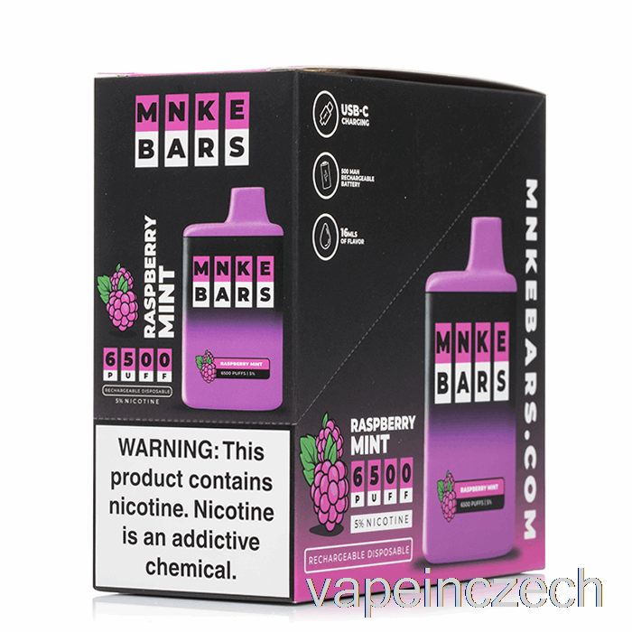 Mnke Bars 6500 Jednorázové (5-balení) Vape Bez Nikotinu